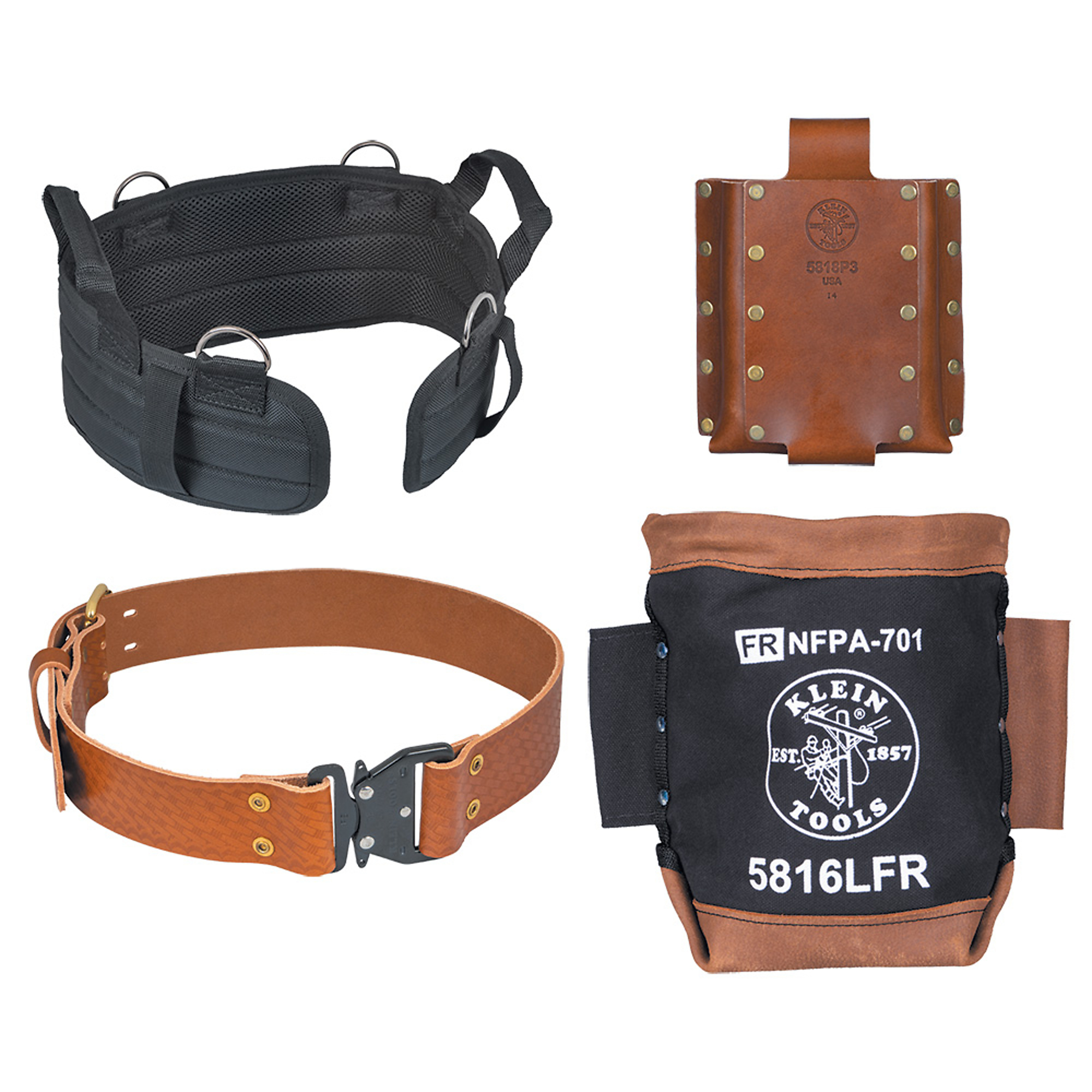 Klein Tools, Rodbuster Toolbelt Set, Extra Large, Color Multi, Pockets (qty.) 3 Material Nylon, Model# 5800HPBXL